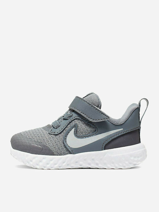 Revolution Revolution 5 Kids Sports Shoes Running with Hoop & Loop Closure Cool Grey / Pure Platinum