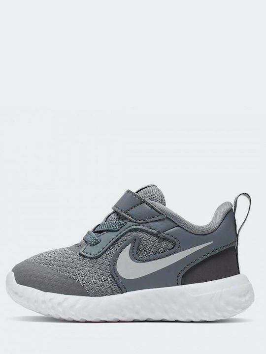 Revolution Revolution 5 Kids Sports Shoes Running with Hoop & Loop Closure Cool Grey / Pure Platinum