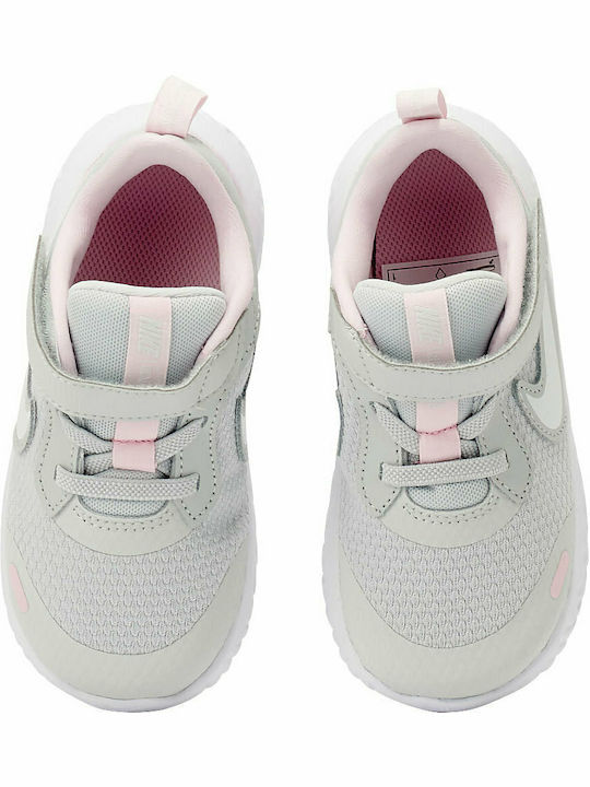 Revolution Revolution 5 Kids Sports Shoes Running with Hoop & Loop Closure Photon Dust / White / Pink Foam