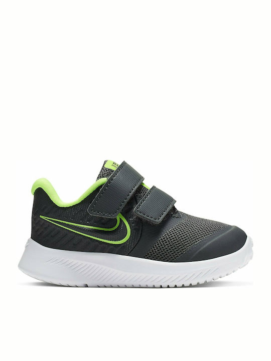 Star Runner Runner Star 2 Kids Sports Shoes Running with Hoop & Loop Closure Anthracite / Electric Green