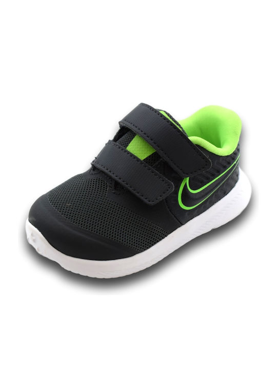 Star Runner Runner Star 2 Kids Sports Shoes Running with Hoop & Loop Closure Anthracite / Electric Green