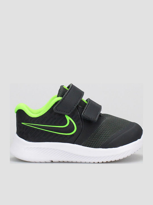 Star Runner Runner Star 2 Kids Sports Shoes Running with Hoop & Loop Closure Anthracite / Electric Green