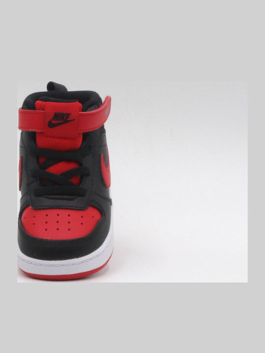 Court Court Borough MID 2 TDV Kids Sports Shoes with Hoop & Loop Closure Black / White / University Red