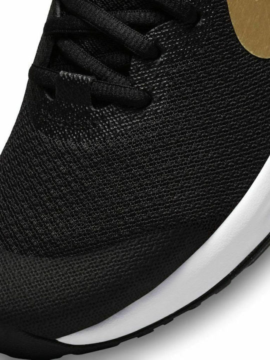 Revolution Revolution 6 Kids Sports Shoes Running with Laces Black / Metallic Gold / White
