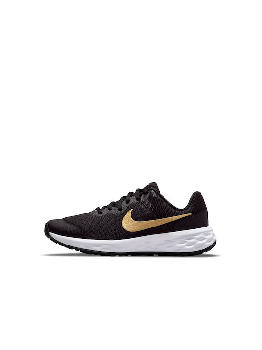 Revolution Revolution 6 Kids Sports Shoes Running with Laces Black / Metallic Gold / White