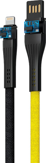 Forever Braided USB-A la Cablu Lightning Galben 1m