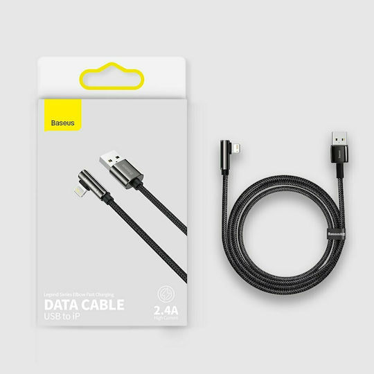 Baseus Legend Braided USB-A la Cablu Lightning Negru 1m (CALCS-01)