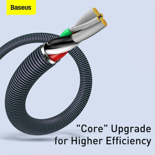Baseus Crystal Shine Плетена USB-A към Lightning кабел Черен 2м (CAJY000101)