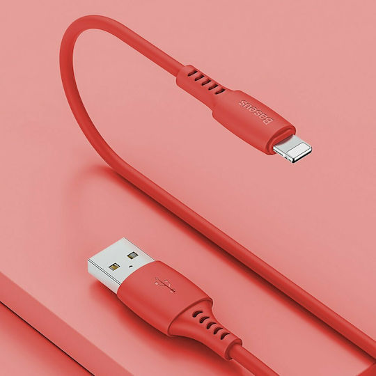 Baseus Colorful Regular USB to Lightning Cable Κόκκινο 1.2m (CALDC-09)
