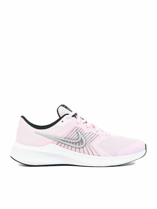 Downshifter Downshifter 11 Kids Sports Shoes Running with Laces Pink Foam / Metallic Silver