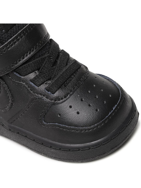Court Borough Low 2 TDV Kids Sports Shoes with Hoop & Loop Closure Black