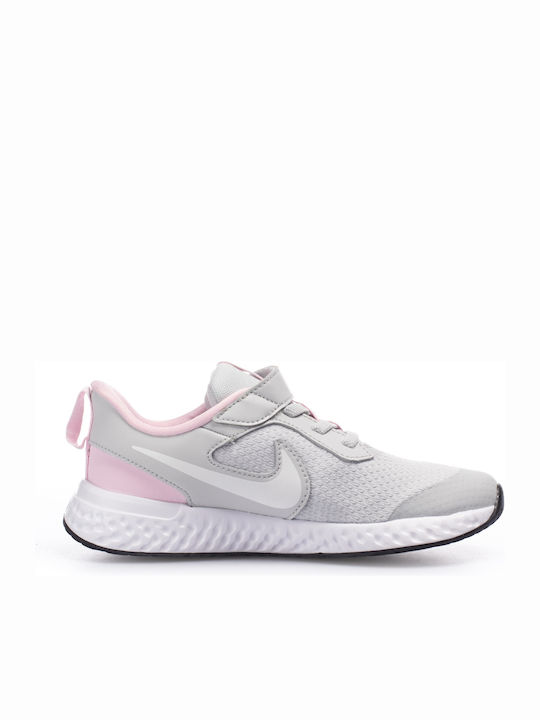 Revolution Revolution 5 Kids Sports Shoes Running with Hoop & Loop Closure Photon Dust / White / Pink Foam