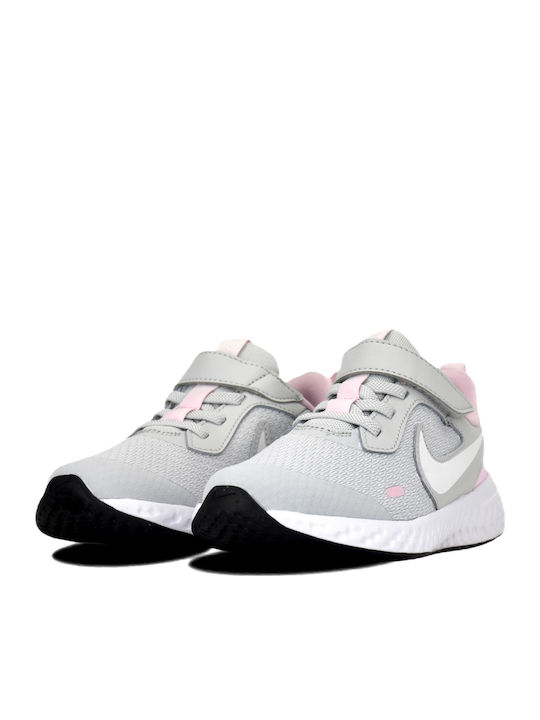 Revolution Revolution 5 Kids Sports Shoes Running with Hoop & Loop Closure Photon Dust / White / Pink Foam