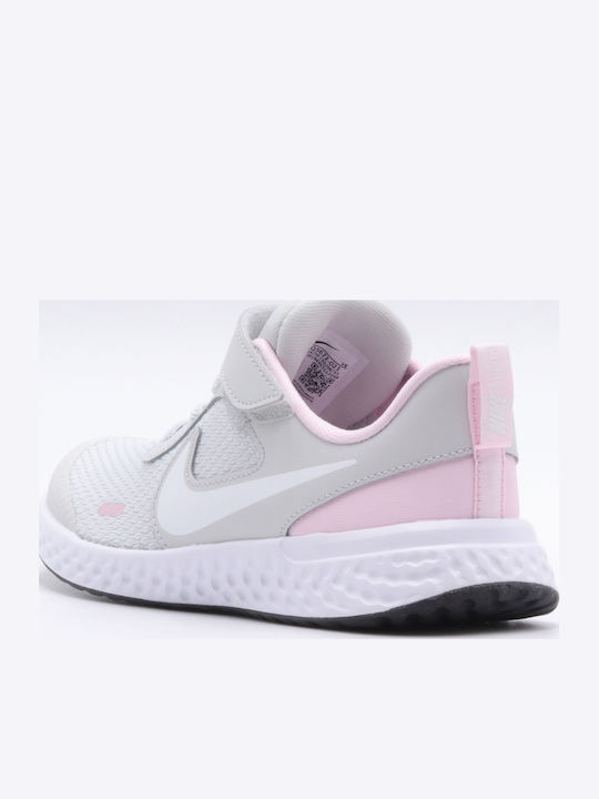 Revolution Revolution 5 Kids Sports Shoes Running with Hoop & Loop Closure Photon Dust / White / Pink Foam