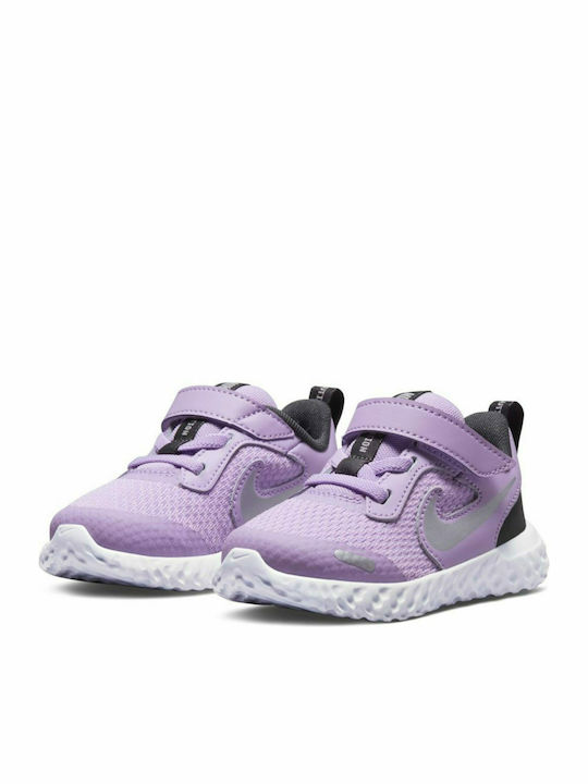 Revolution 5 Αθλητικά Παιδικά Παπούτσια Running με Σκρατς Lilac / Dark Smoke Grey / White / Metallic Silver