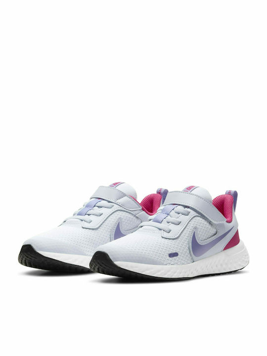 Revolution Revolution 5 Kids Sports Shoes Running with Hoop & Loop Closure Football Grey / Purple Pulse / Fireberry