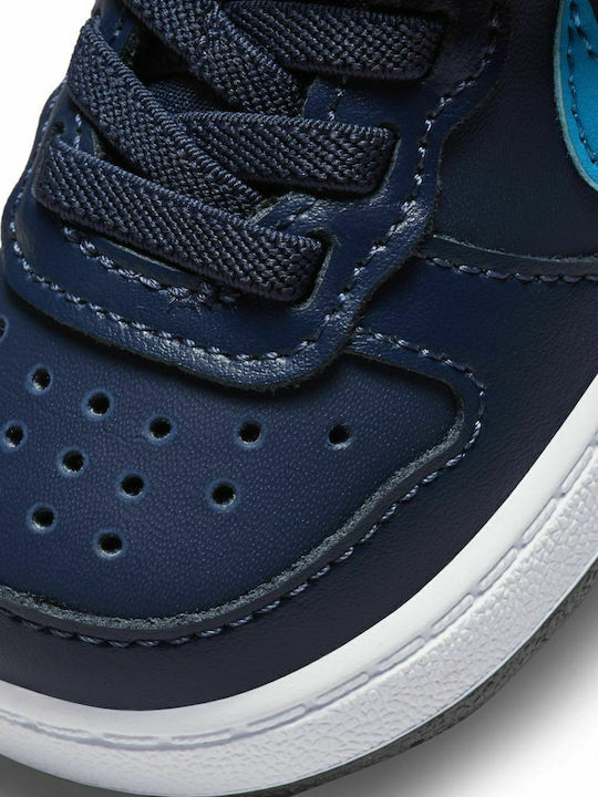 Court Borough Kids Sports Shoes with Hoop & Loop Closure Midnight Navy Imperial Blue Black