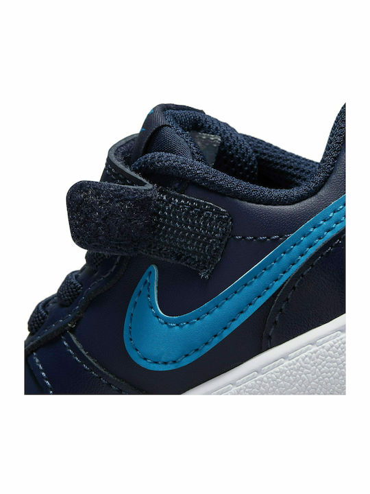 Court Borough Kids Sports Shoes with Hoop & Loop Closure Midnight Navy Imperial Blue Black