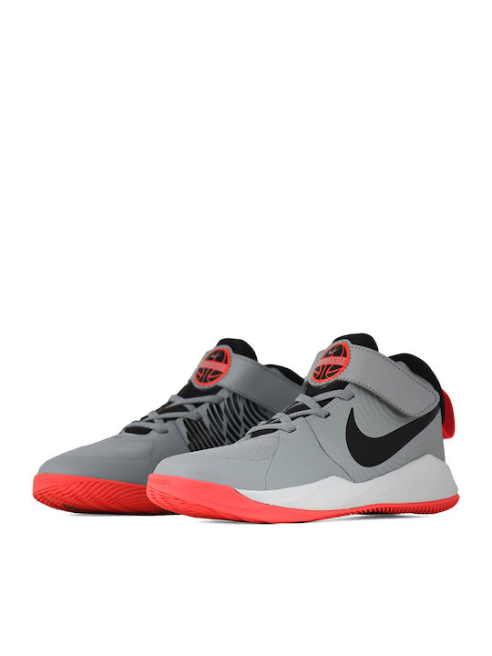 Hustle Team Hustle D 9 PS Kids Sports Shoes Basketball with Hoop & Loop Closure Gray