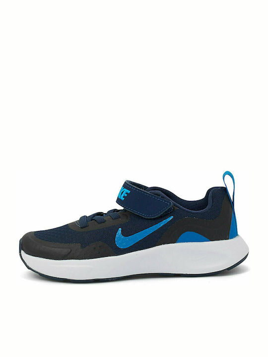 Wearallday PSV Kids Sports Shoes Running with Hoop & Loop Closure Navy Blue