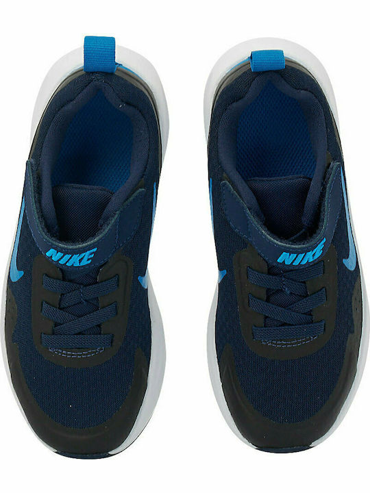 Wearallday PSV Kids Sports Shoes Running with Hoop & Loop Closure Navy Blue