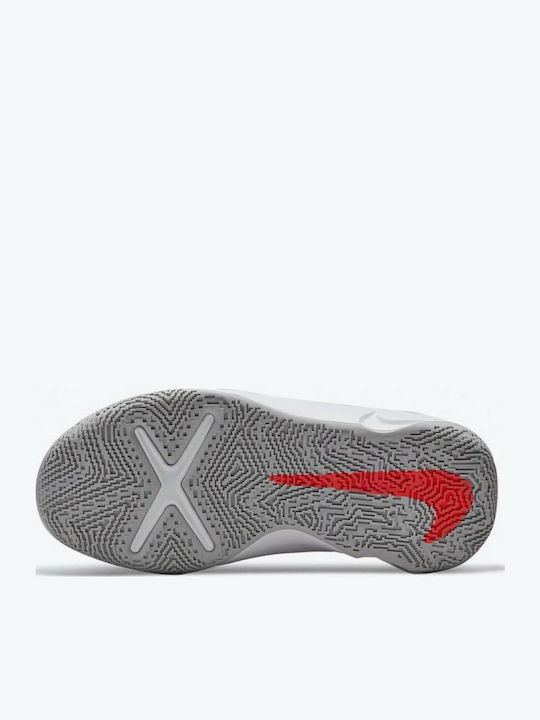 Hustle Team Hustle 10 Kids Sports Shoes Basketball with Laces Light Smoke Grey / Bright Crimson