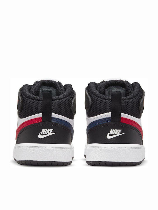 Court Borough MID 2 Kids Sneakers High with Hoop & Loop Closure White