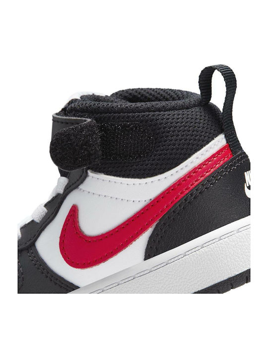 Court Borough MID 2 Kids Sneakers High with Hoop & Loop Closure White