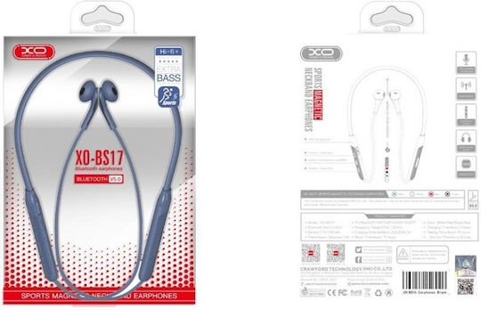 XO BS17 Earbud Bluetooth Handsfree Ακουστικά Μπλε