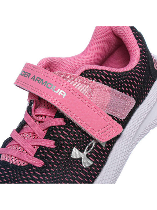 Pre School UA Pursuit 2 AC Kids Sports Shoes Running with Hoop & Loop Closure Black