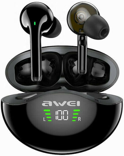 Awei T12P In-ear Bluetooth Handsfree Earphones with Sweat Resistance and Charging Case Black