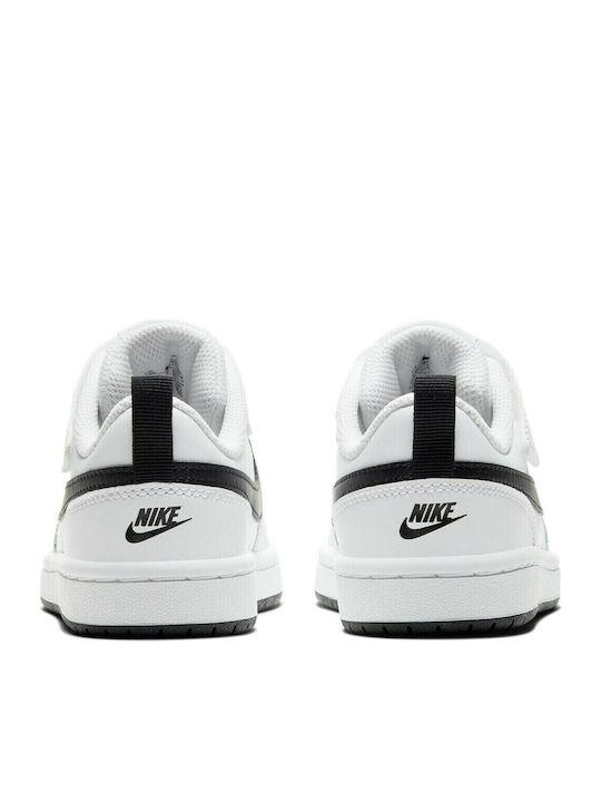 Court Court Borough Low 2 Kids Sports Shoes Basketball with Hoop & Loop Closure White