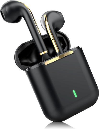 J18 Earbud Bluetooth Handsfree Earphones with Sweat Resistance and Charging Case Black