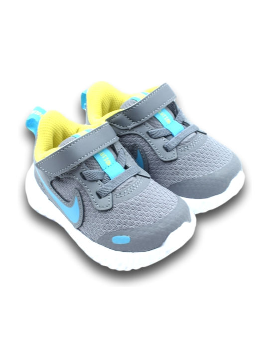 Revolution Revolution 5 Kids Sports Shoes Running with Hoop & Loop Closure Gray