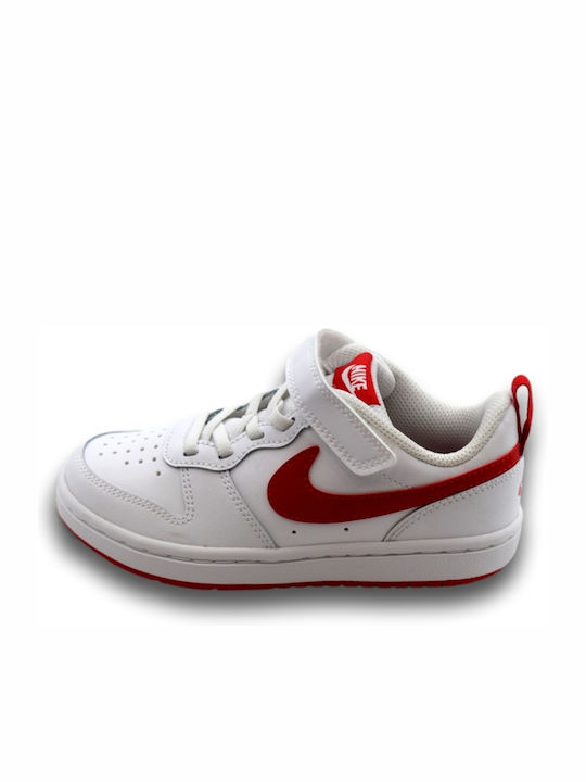 Court Court Borough Low 2 Psv Kids Sports Shoes Basketball with Hoop & Loop Closure White / University Red