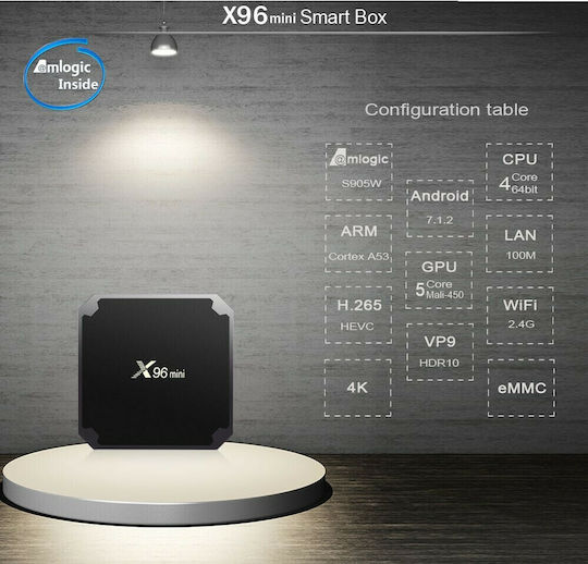 TV Box X96 Mini 4K UHD με WiFi USB 2.0 2GB RAM και 16GB Αποθηκευτικό Χώρο με Λειτουργικό Android 7.1