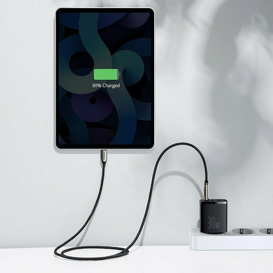 Baseus Зарядно без кабел с 2 USB-A порта и USB-C порт 30W Power Delivery Черен (Compact 2U+C)