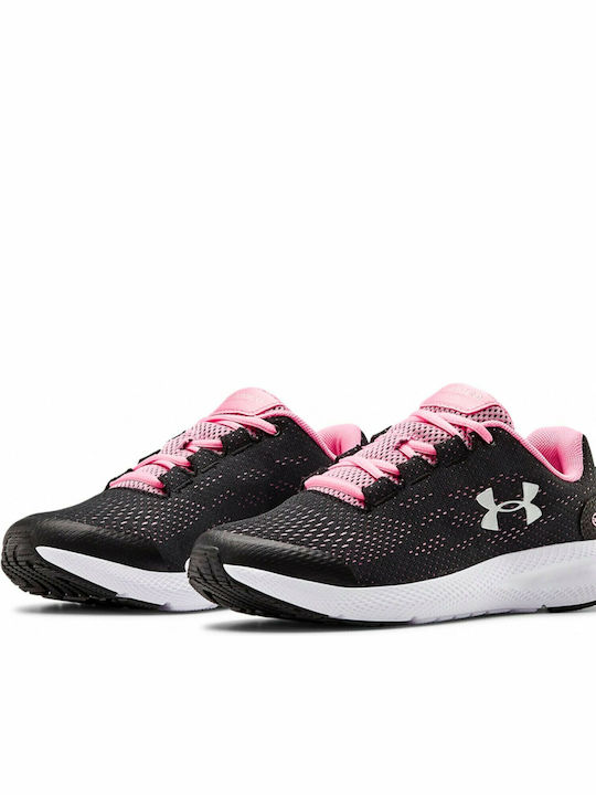 Grade School UA Charged Pursuit 2 Kids Sports Shoes Running with Laces Black
