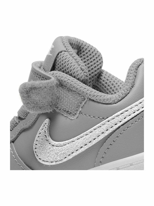 Court Borough Low 2 Kids Sports Shoes with Hoop & Loop Closure Gray