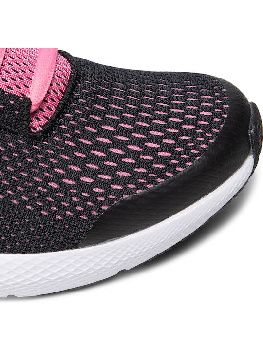 Grade School UA Charged Pursuit 2 Kids Sports Shoes Running with Laces Black