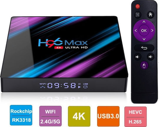 TV Box H96 Max 4K UHD cu WiFi USB 2.0 / USB 3.0 2GB RAM și 16GB Spațiu de Stocare cu Sistem de Operare Android 9.0