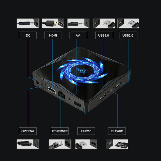 TV Box X96Q Max 4K 4K UHD with WiFi USB 2.0 4GB RAM and 32GB Storage Space with Operating System Android 10.0