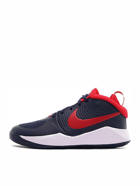 Team Hustle D 9 GS Kids Sports Shoes Basketball with Laces Midnight Navy University Red White