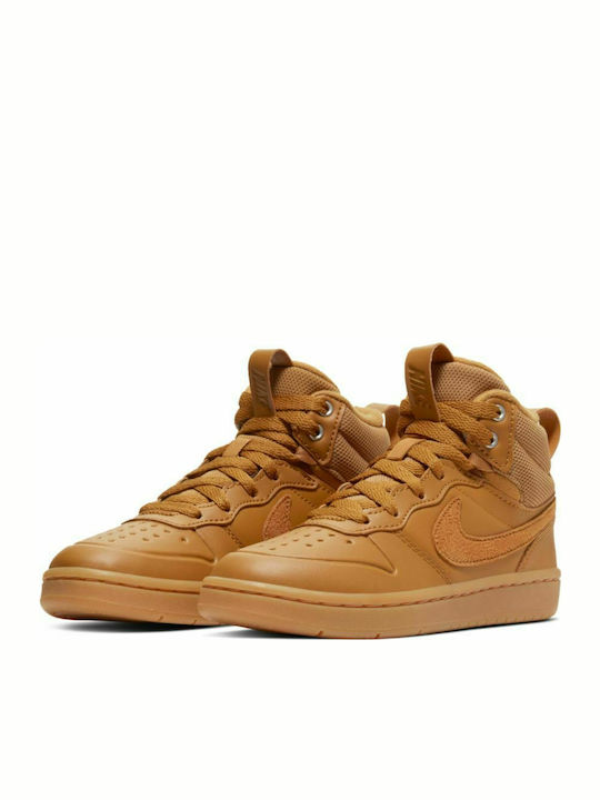 Court Court Borough Mid 2 Kids Sports Shoes Basketball with Laces Brown
