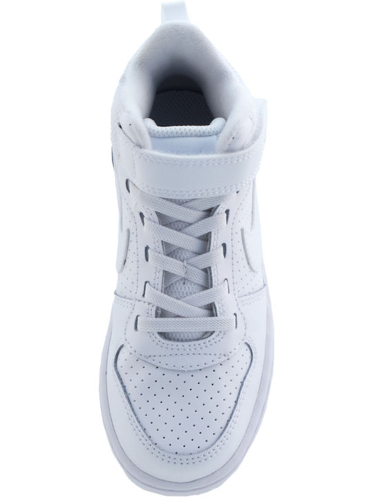 Court Court Borough MID PSV Kids Sports Shoes Basketball with Hoop & Loop Closure White