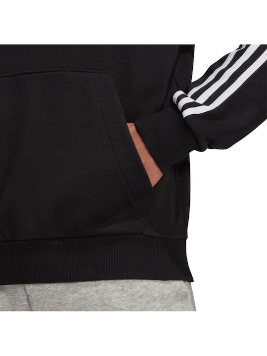 Essentials French Terry 3-Stripes Sweatshirt with Hood Black