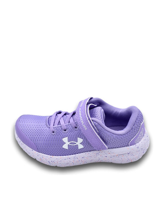 Pre School UA Pursuit 2 AC Kids Sports Shoes Running with Hoop & Loop Closure Lilac