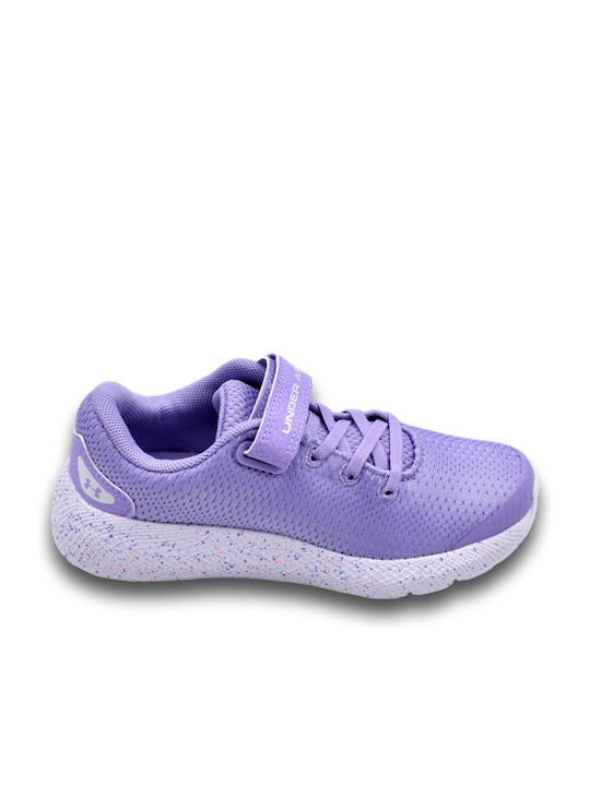 Pre School UA Pursuit 2 AC Kids Sports Shoes Running with Hoop & Loop Closure Lilac