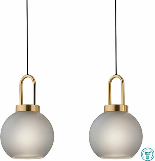 Viokef Doria Pendant Light Gold Rail with Socket E27 87x120cm