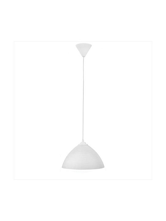 Heronia GL-1010/25 1/L Pendant Light White Bell with Socket E27 25x92.5x25cm